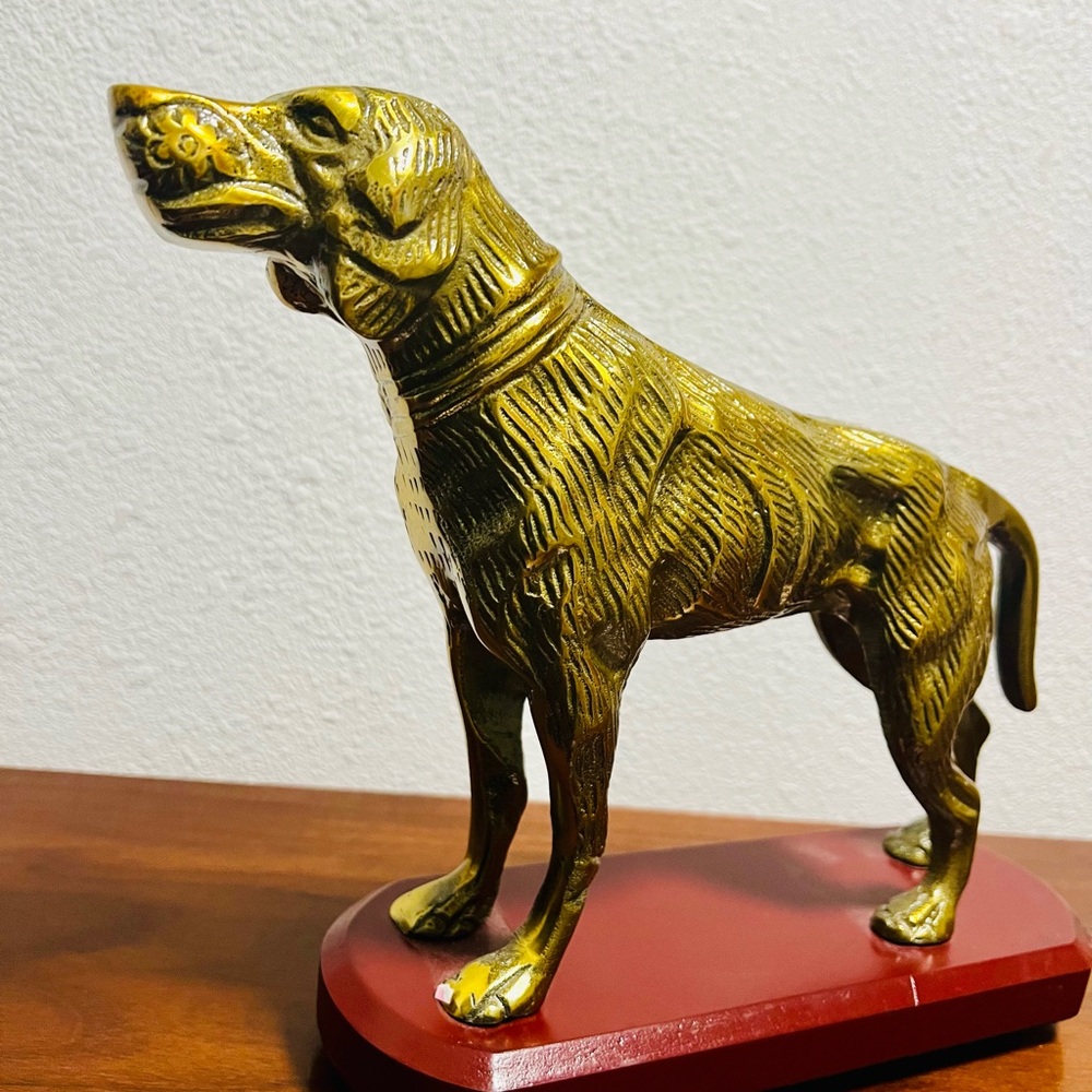 Vintage brass dog statue